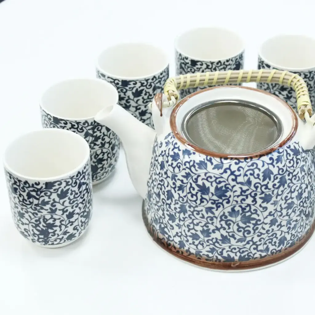 Herbal Teapot Set – Blue Pattern | www.artisangoods.co.uk