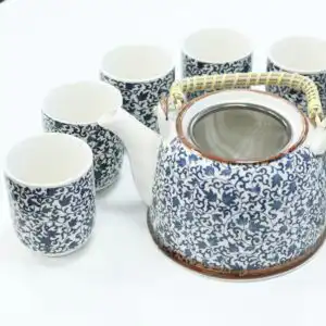 Herbal Teapot Set – Blue Pattern | www.artisangoods.co.uk 1