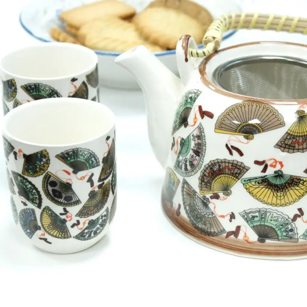 Herbal Teapot Set – China Fans | www.artisangoods.co.uk 6