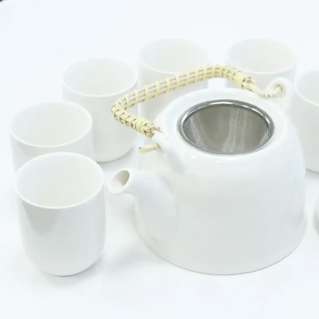 Herbal Teapot Set – Classic White | www.artisangoods.co.uk