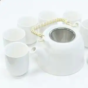 Herbal Teapot Set – Classic White | www.artisangoods.co.uk 1