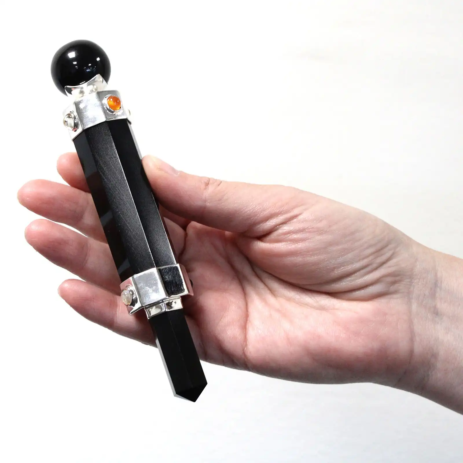 Hexagonal Crystal Healing Wand – 12cm – Black Agate | www.artisangoods.co.uk 3 Hexagonal Crystal Healing Wand – 12cm – Black Agate | www.artisangoods.co.uk 2