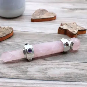 Hexagonal Crystal Healing Wand – 12cm – Rose Quartz | www.artisangoods.co.uk 3