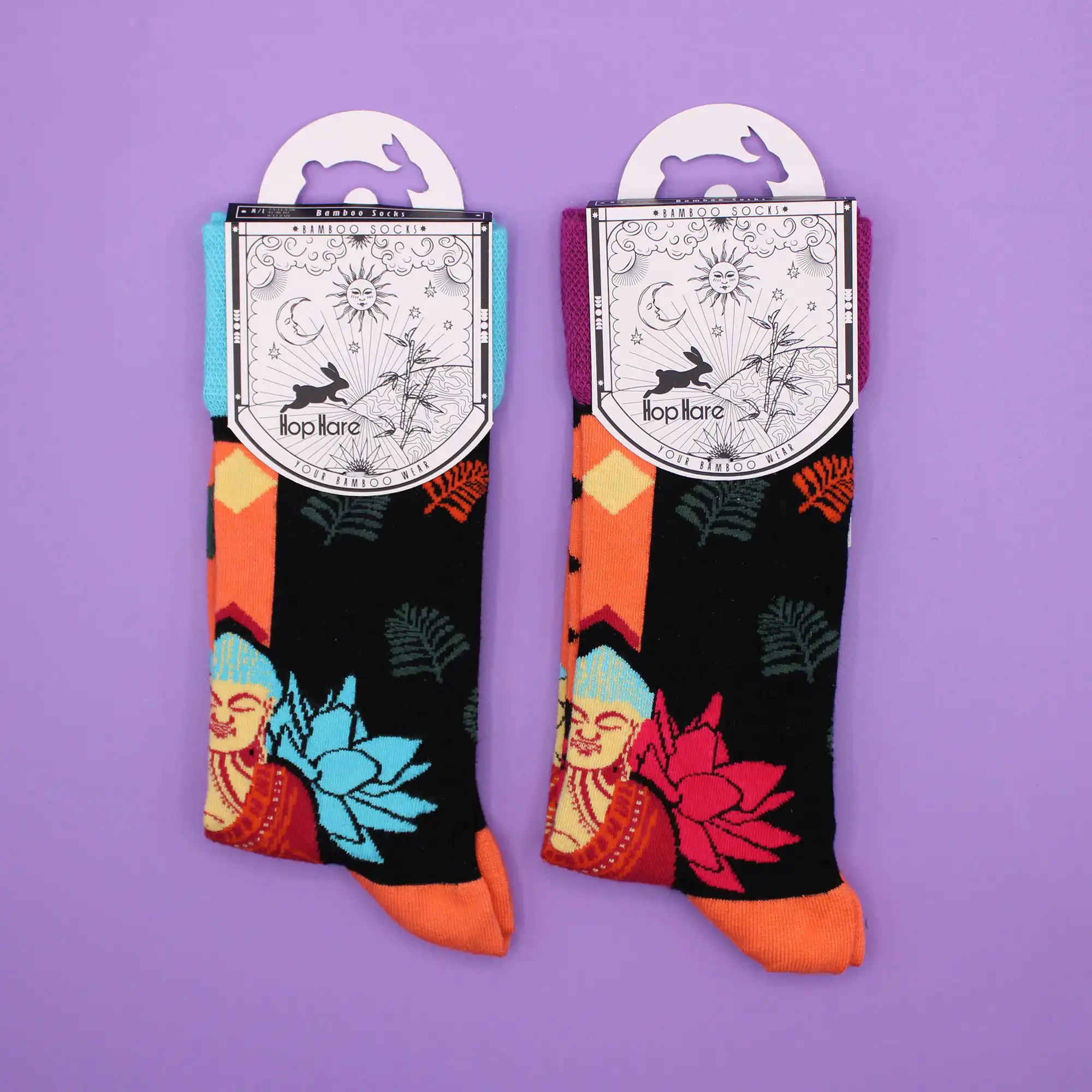 Hop Hare Bamboo Socks S/M – Blue Buddha & Lotus | www.artisangoods.co.uk 6 Hop Hare Bamboo Socks S/M – Blue Buddha & Lotus | www.artisangoods.co.uk 5