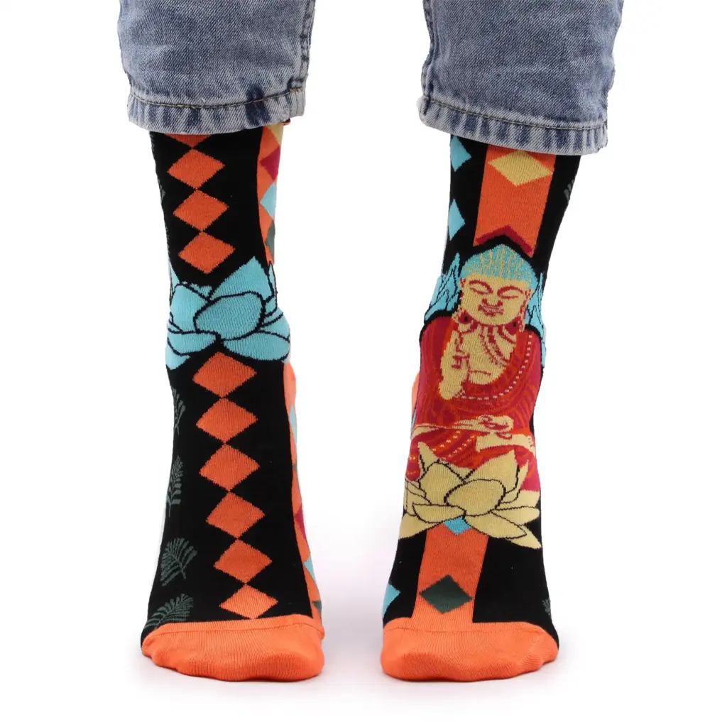 Hop Hare Bamboo Socks S/M – Blue Buddha & Lotus | www.artisangoods.co.uk Hop Hare Bamboo Socks S/M – Blue Buddha & Lotus | www.artisangoods.co.uk