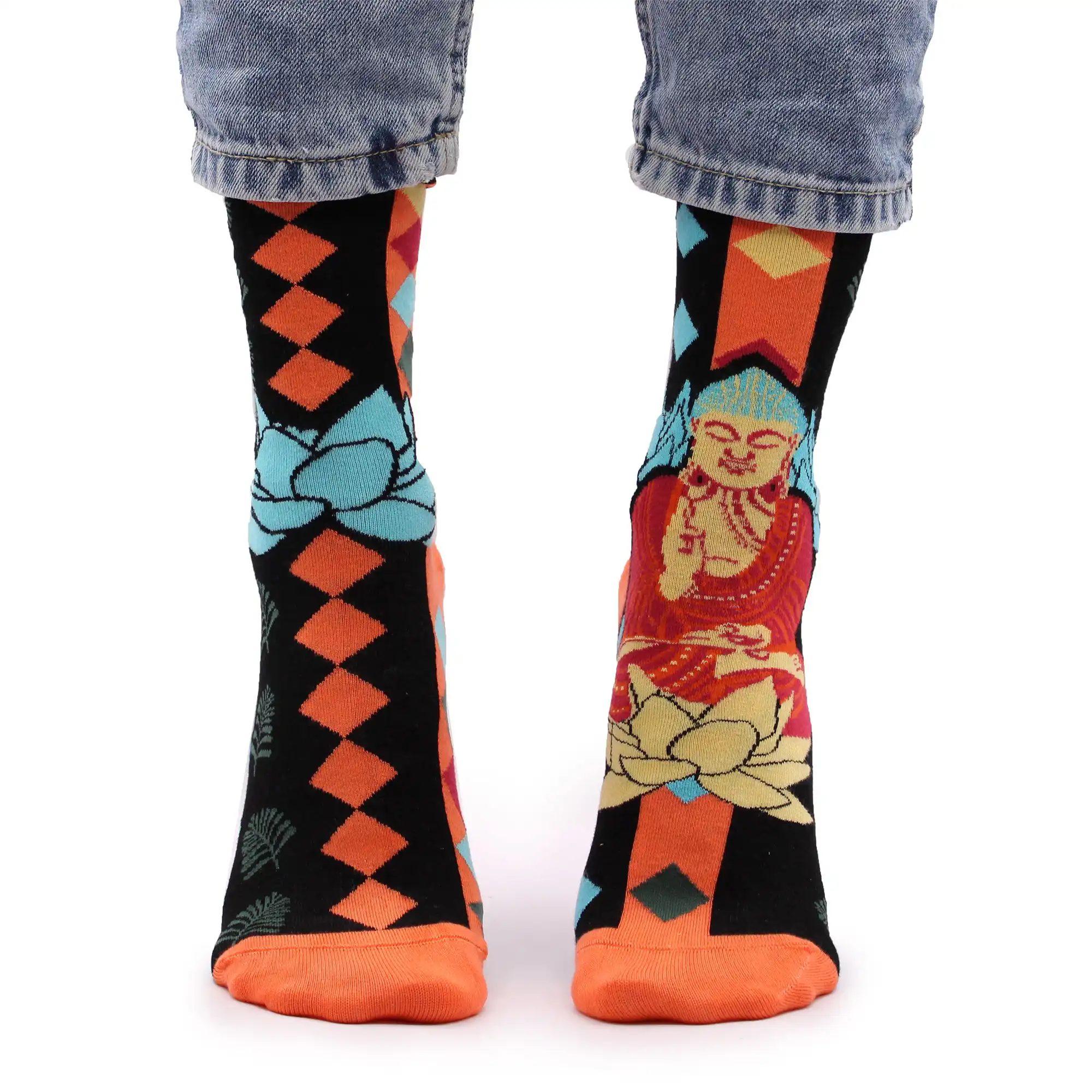 Hop Hare Bamboo Socks S/M – Blue Buddha & Lotus | www.artisangoods.co.uk 2 Hop Hare Bamboo Socks S/M – Blue Buddha & Lotus | www.artisangoods.co.uk 1