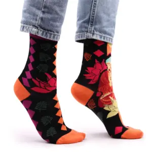 Hop Hare Bamboo Socks S/M – Pink Buddha & Lotus  | www.artisangoods.co.uk 7