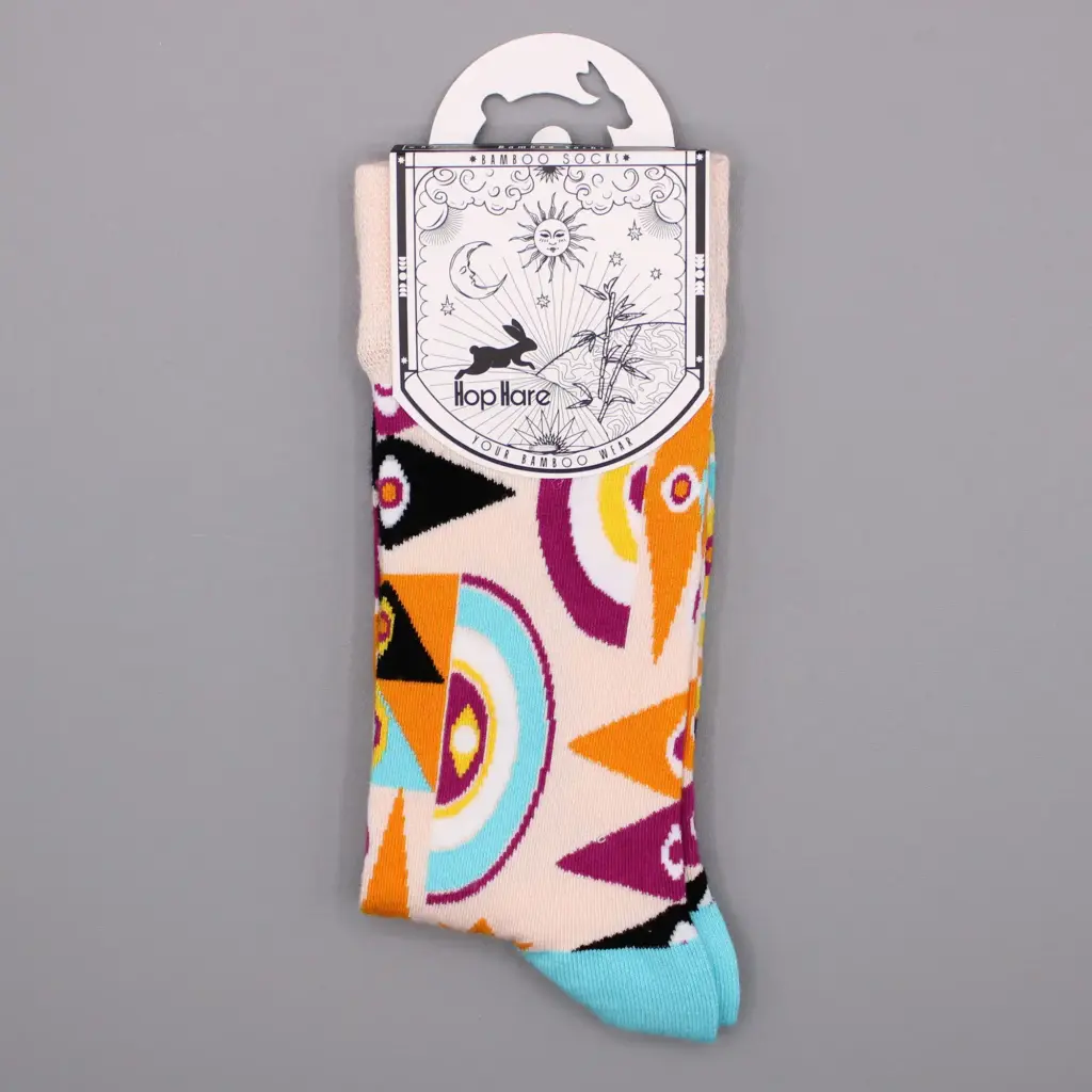 Hop Hare Bamboo Socks S/M – Psychedelic Evil Eye | www.artisangoods.co.uk 2
