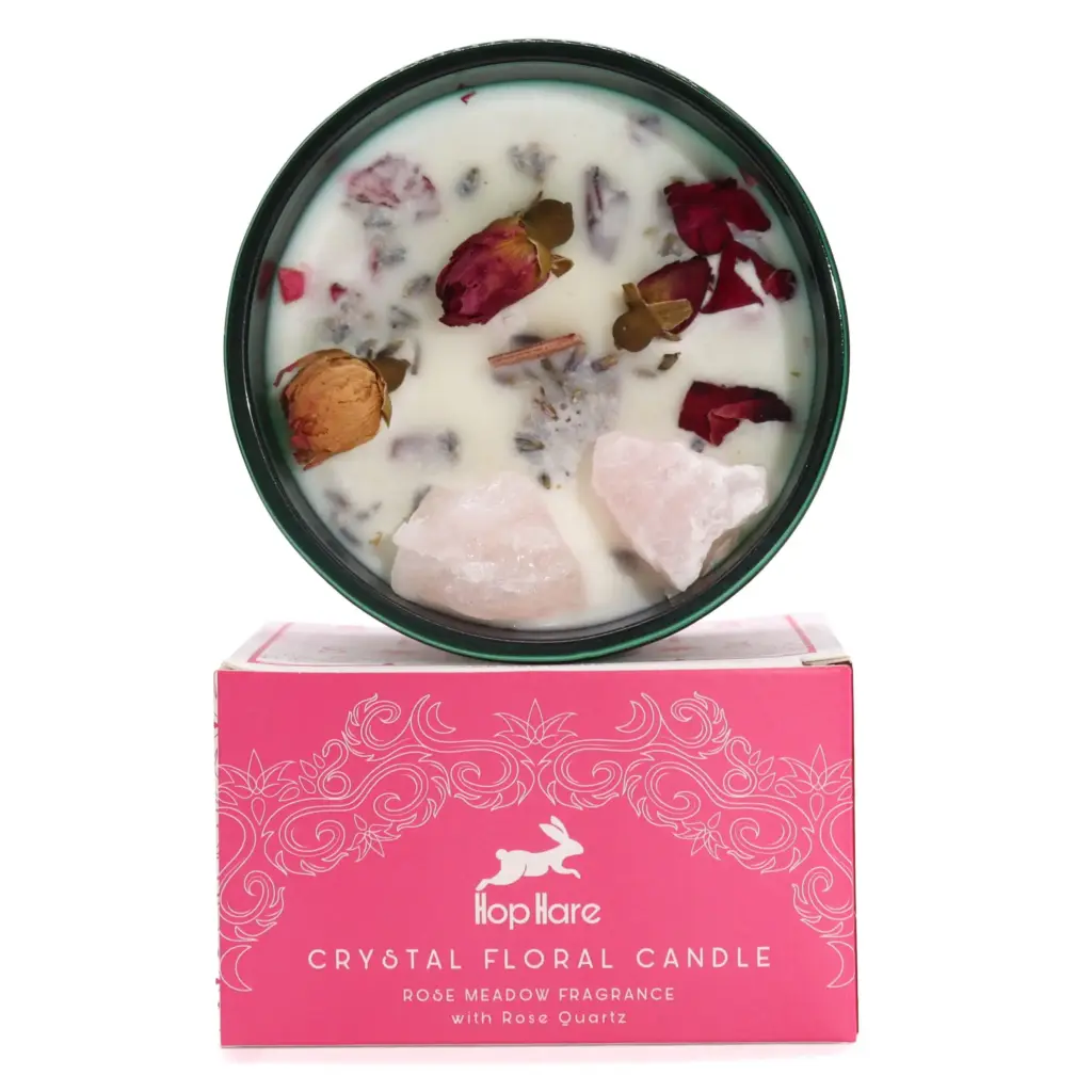 Hop Hare Crystal Magic Flower Candle – The Lovers | www.artisangoods.co.uk