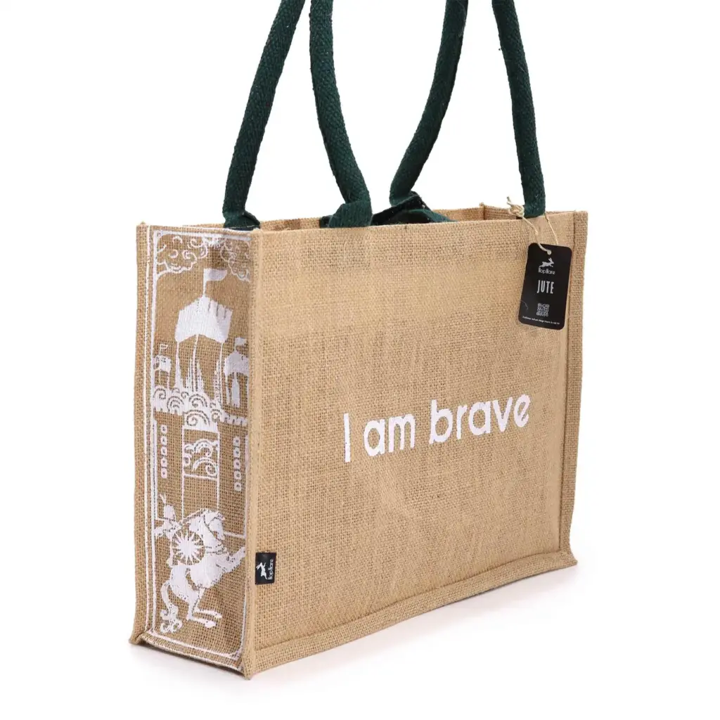 Hop Hare Jute Big Bag – I am Brave | www.artisangoods.co.uk 9