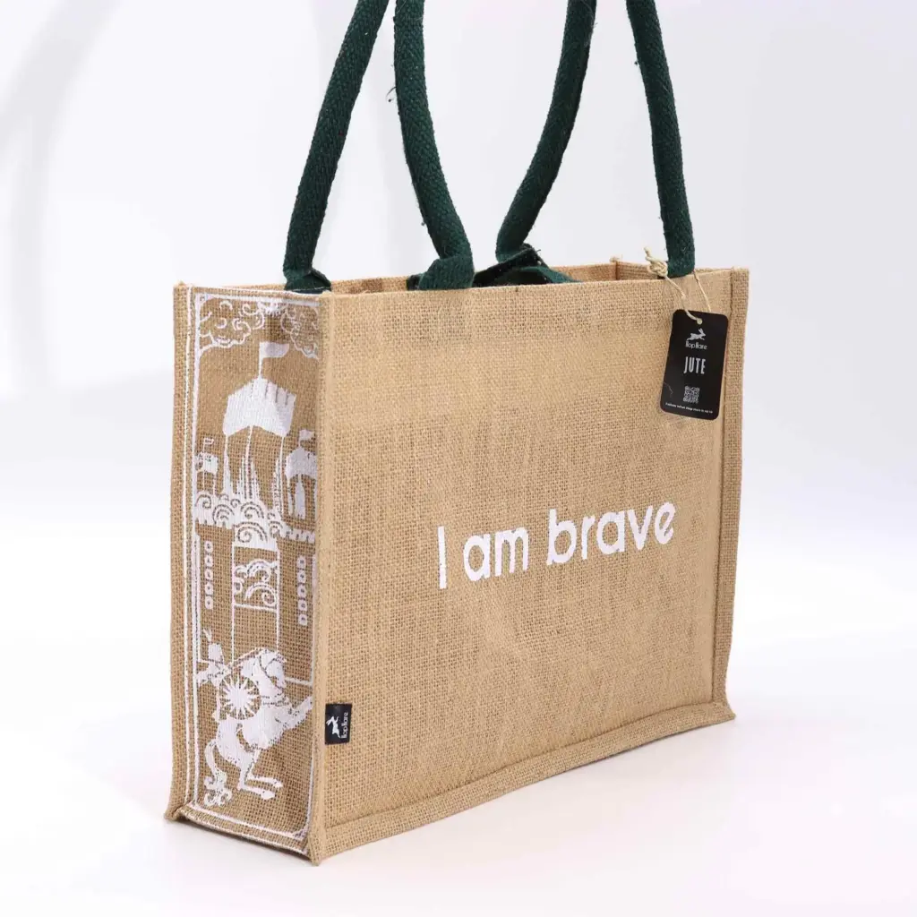 Hop Hare Jute Big Bag – I am Brave | www.artisangoods.co.uk