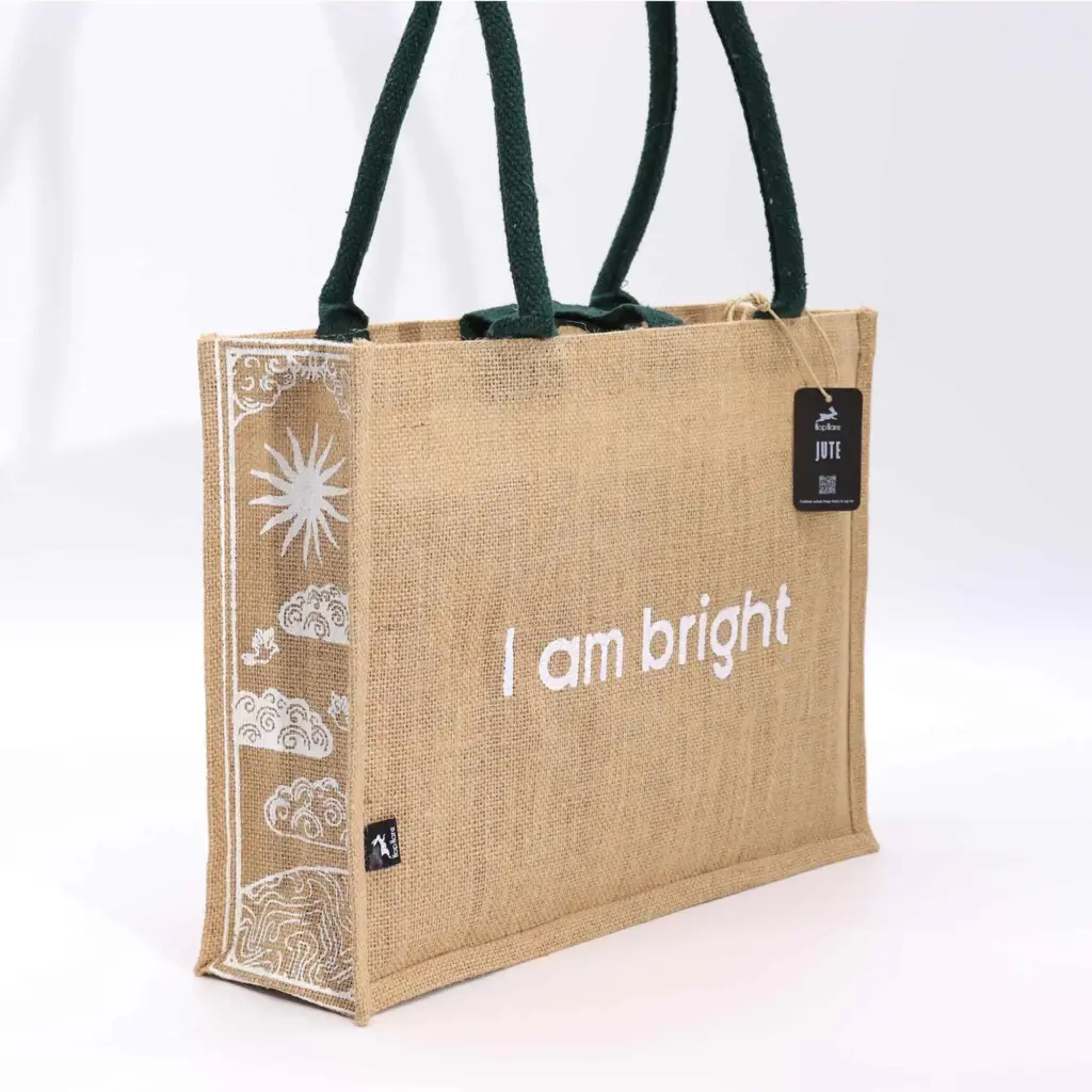 Hop Hare Jute Big Bag – I am Bright | www.artisangoods.co.uk