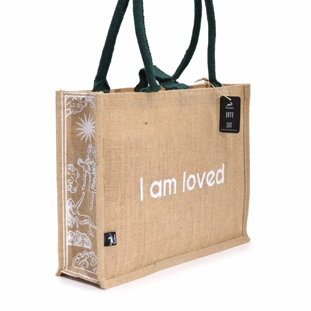 Hop Hare Jute Big Bag – I am Loved | www.artisangoods.co.uk 8