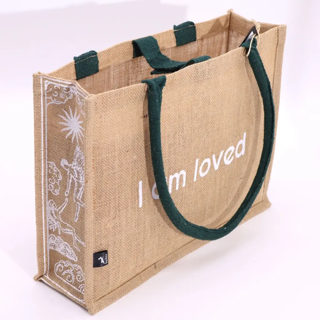Hop Hare Jute Big Bag – I am Loved | www.artisangoods.co.uk 5