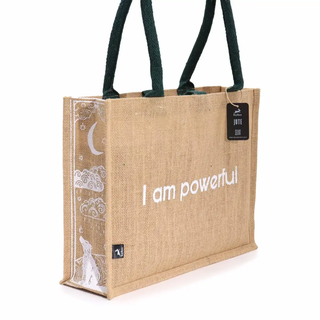 Hop Hare Jute Big Bag – I am Powerful | www.artisangoods.co.uk 7