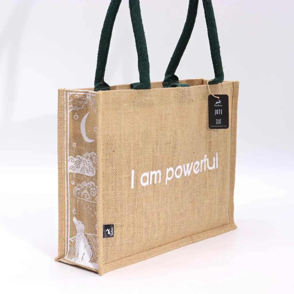Hop Hare Jute Big Bag – I am Powerful | www.artisangoods.co.uk