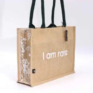 Hop Hare Jute Big Bag – I am Rare | www.artisangoods.co.uk 1