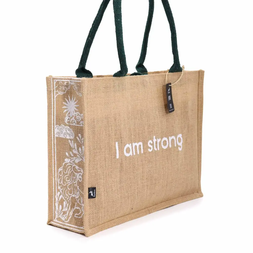 Hop Hare Jute Big Bag – I am Strong | www.artisangoods.co.uk 8