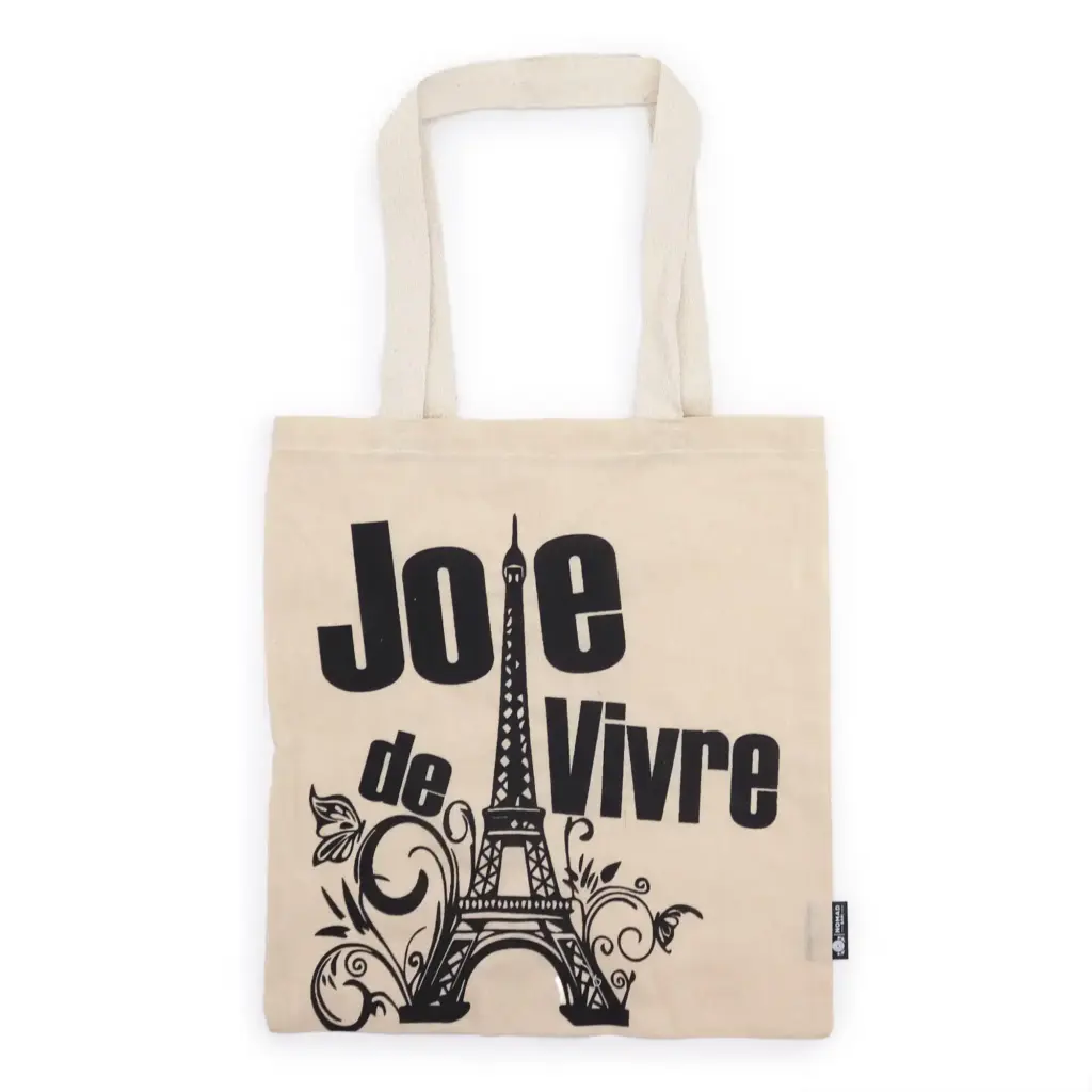 Iconic Basic Tote Bag – Joie de Vivre – Natural 4oz | www.artisangoods.co.uk 2