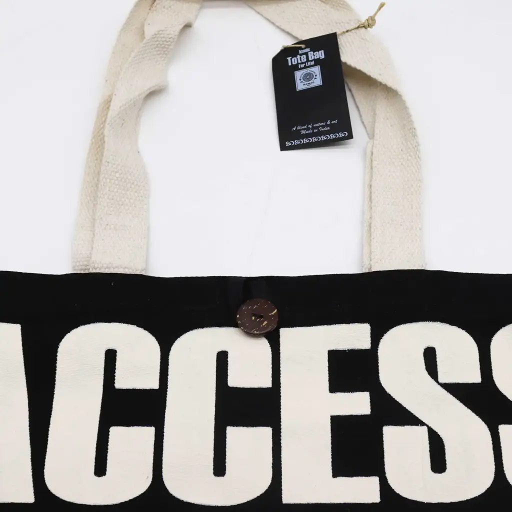 Iconic Classic Tote Bag – ACCESS ALL AREAS – Black Natural 10oz | www.artisangoods.co.uk 3