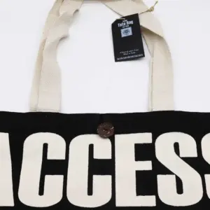 Iconic Classic Tote Bag – ACCESS ALL AREAS – Black Natural 10oz | www.artisangoods.co.uk 3