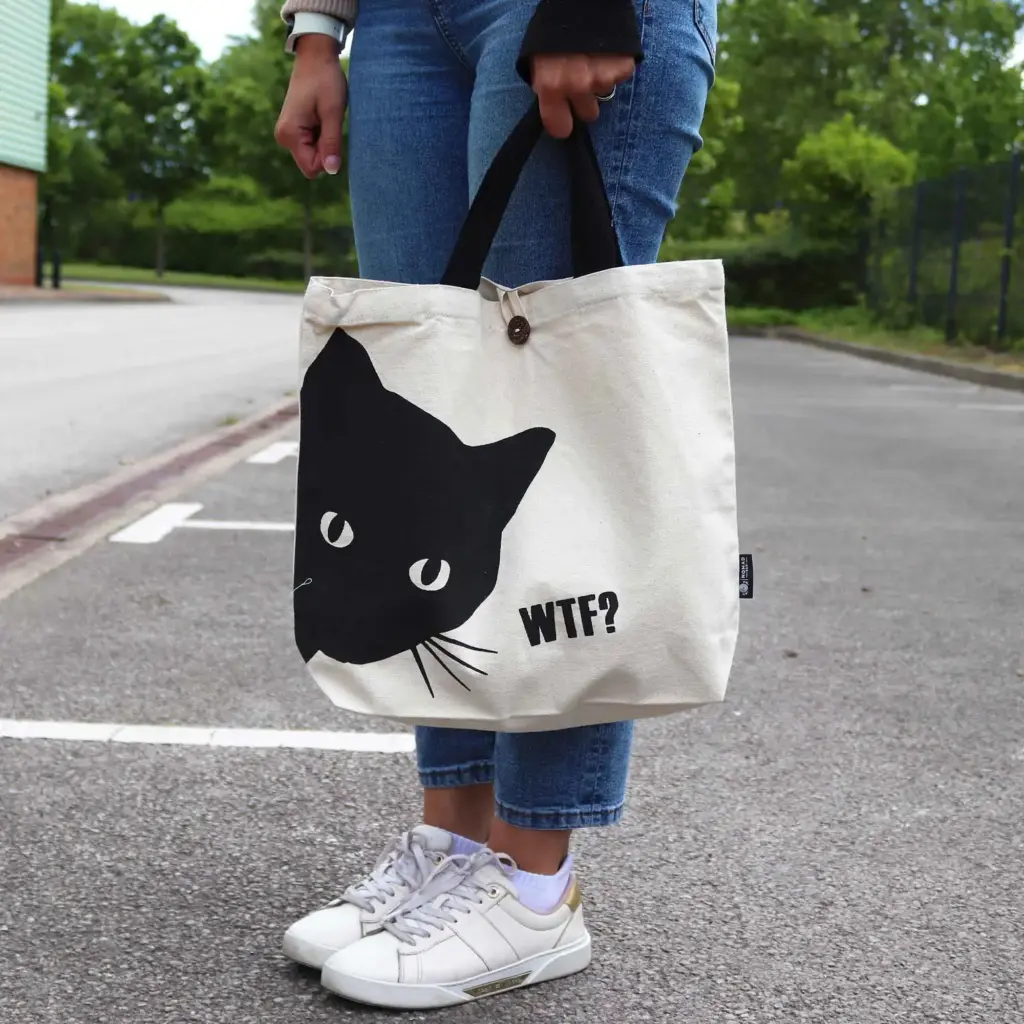 Iconic Classic Tote Bag – Black Cat – Natural 10oz | www.artisangoods.co.uk