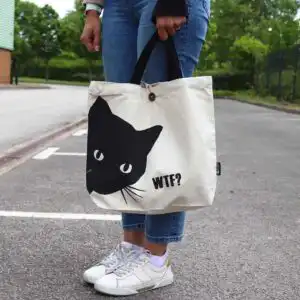 Iconic Classic Tote Bag – Black Cat – Natural 10oz | www.artisangoods.co.uk 1