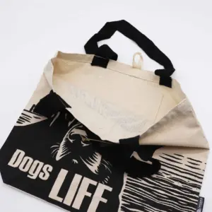 Iconic Classic Tote Bag – It’s a Dogs Life – White 10oz | www.artisangoods.co.uk 4