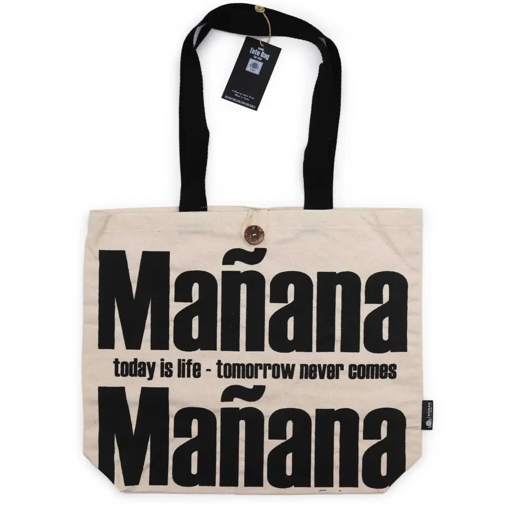 Iconic Classic Tote Bag – Mañana Mañana – Natural 10oz | www.artisangoods.co.uk