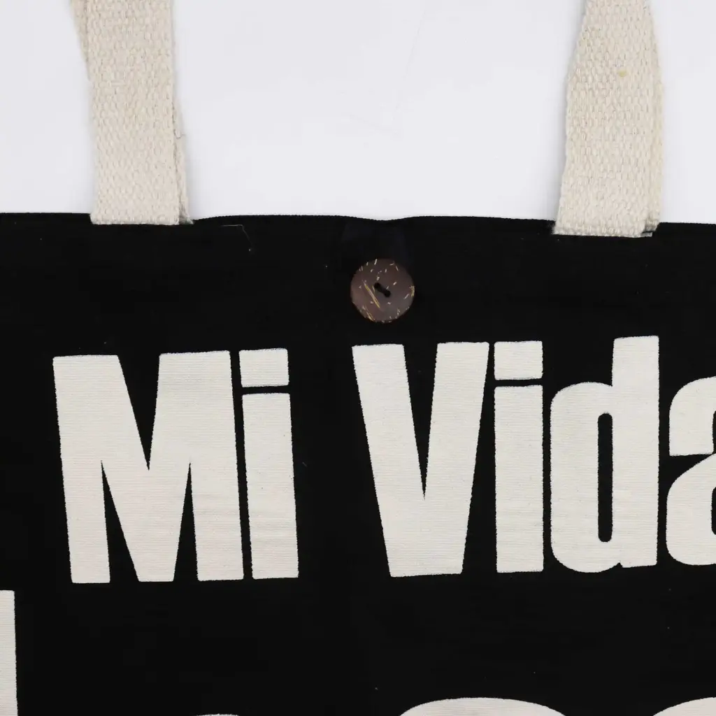 Iconic Classic Tote Bag – Mi Vida Loca – Black Natural 10oz | www.artisangoods.co.uk 3