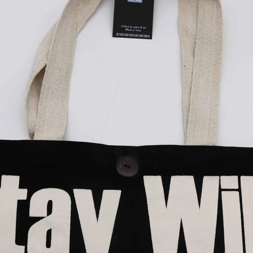 Iconic Classic Tote Bag – Stay Wild, Mood Child – Black Natural 10oz | www.artisangoods.co.uk 3