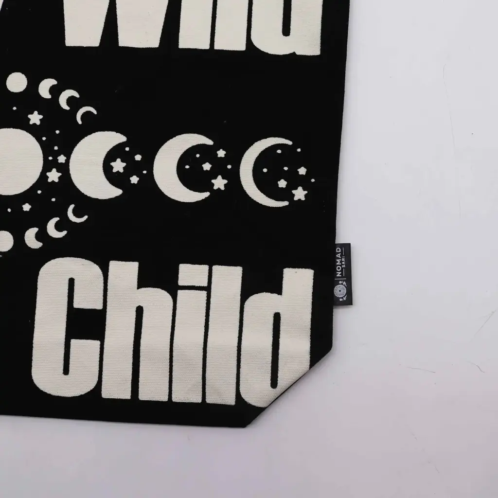 Iconic Classic Tote Bag – Stay Wild, Mood Child – Black Natural 10oz | www.artisangoods.co.uk 2