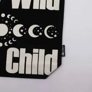 Iconic Classic Tote Bag – Stay Wild, Mood Child – Black Natural 10oz | www.artisangoods.co.uk 2