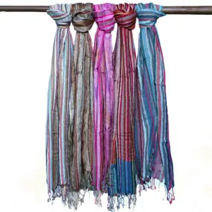 Indian Boho Scarves – 22x72cm – Random Blues | www.artisangoods.co.uk 3