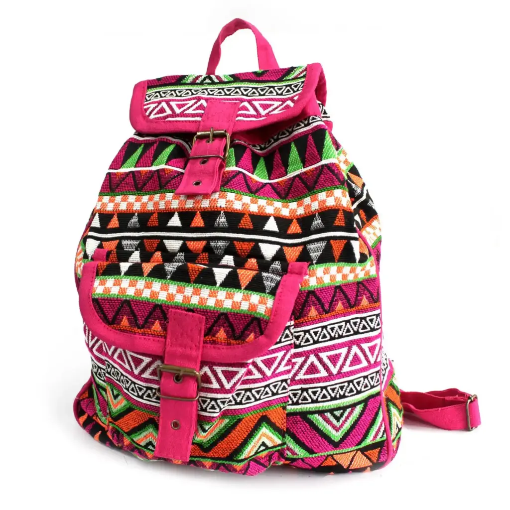 Jacquard Bag – Pink Backpack | www.artisangoods.co.uk Jacquard Bag – Pink Backpack | www.artisangoods.co.uk