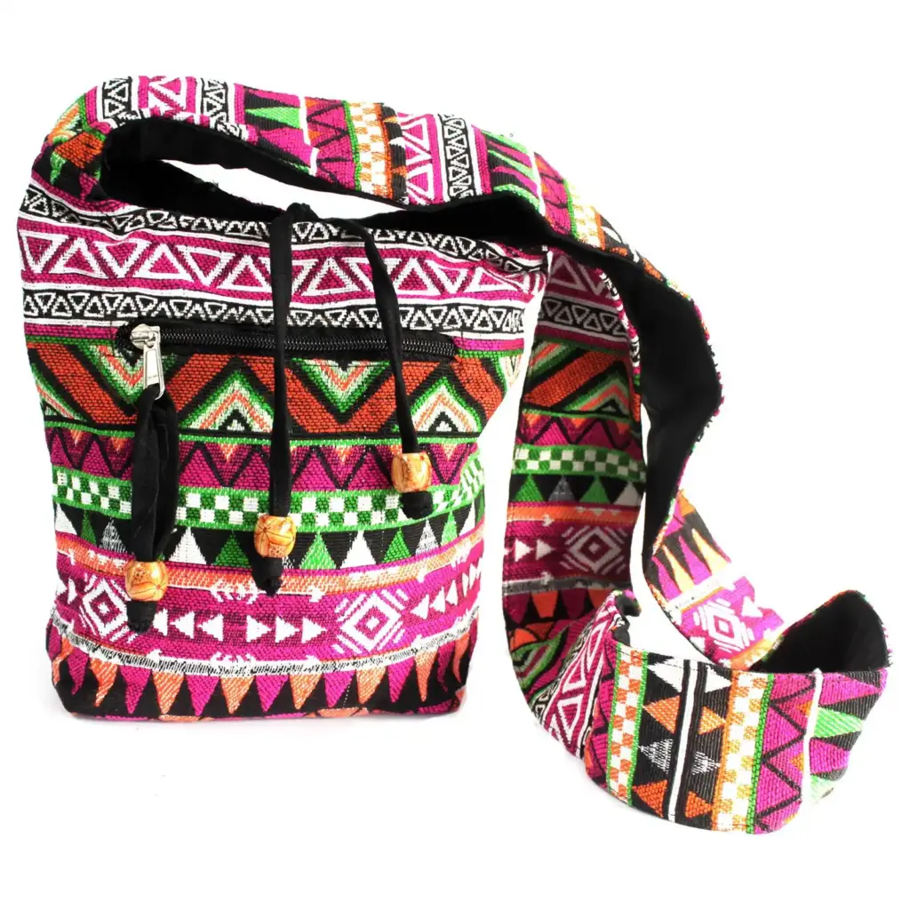 Jacquard Bag – Pink Sling Bag | www.artisangoods.co.uk