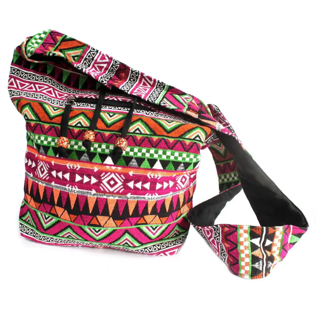 Jacquard Bag – Pink Student Back | www.artisangoods.co.uk Jacquard Bag – Pink Student Back | www.artisangoods.co.uk
