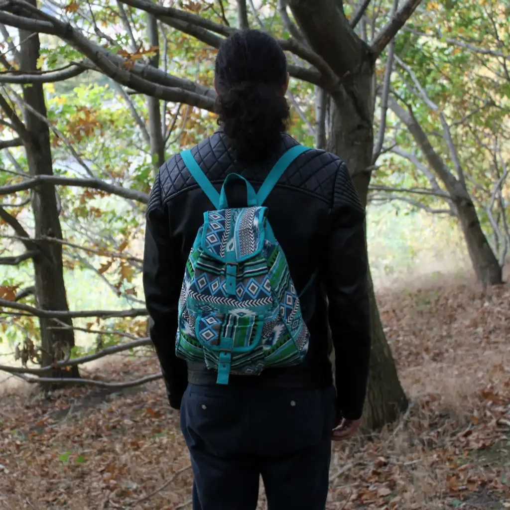 Jacquard Bag – Teal Backpack | www.artisangoods.co.uk 2 Jacquard Bag – Teal Backpack | www.artisangoods.co.uk 2