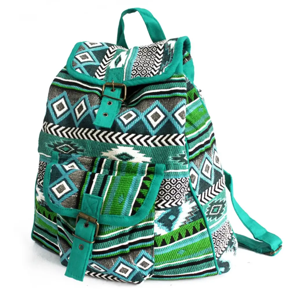 Jacquard Bag – Teal Backpack | www.artisangoods.co.uk Jacquard Bag – Teal Backpack | www.artisangoods.co.uk