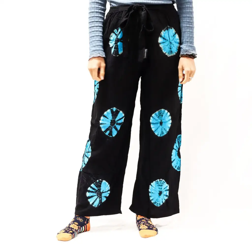 Japanese Style Lounge Pants – Med -Black, Blue | www.artisangoods.co.uk