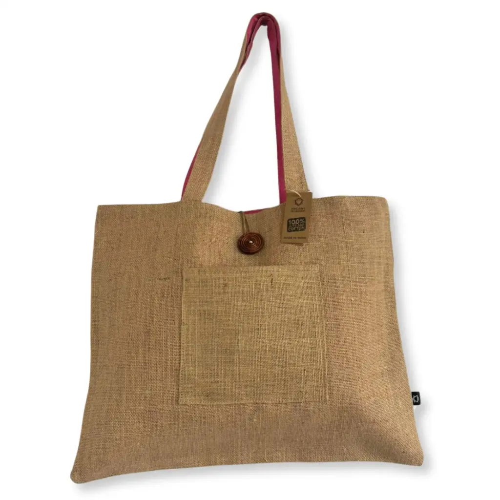 Jute & Cotton Reversible Big Bag – Pink | www.artisangoods.co.uk 6 Jute & Cotton Reversible Big Bag – Pink | www.artisangoods.co.uk 6