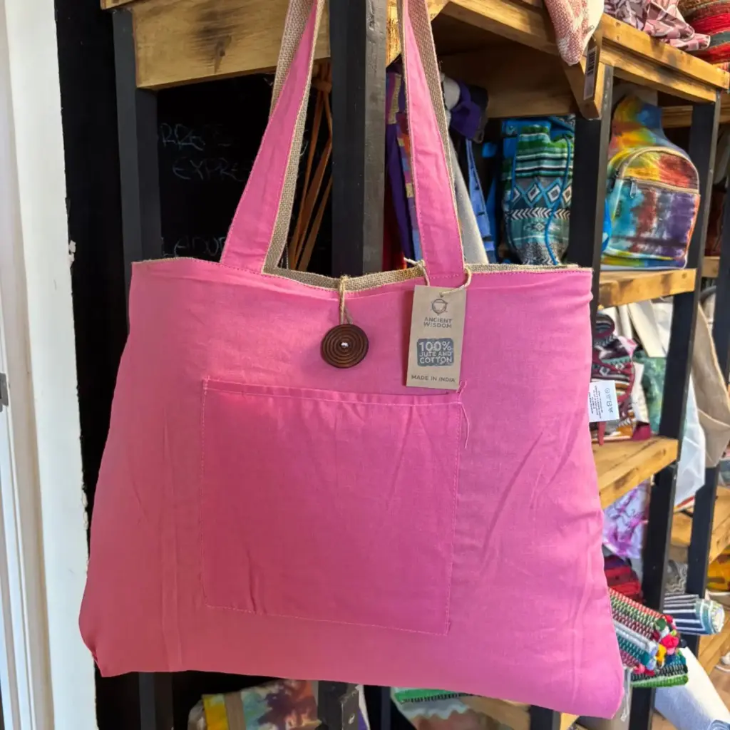 Jute & Cotton Reversible Big Bag – Pink | www.artisangoods.co.uk 3 Jute & Cotton Reversible Big Bag – Pink | www.artisangoods.co.uk 3
