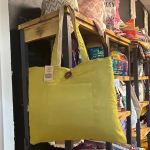 Jute & Cotton Reversible Big Bag – Pistachio | www.artisangoods.co.uk 4