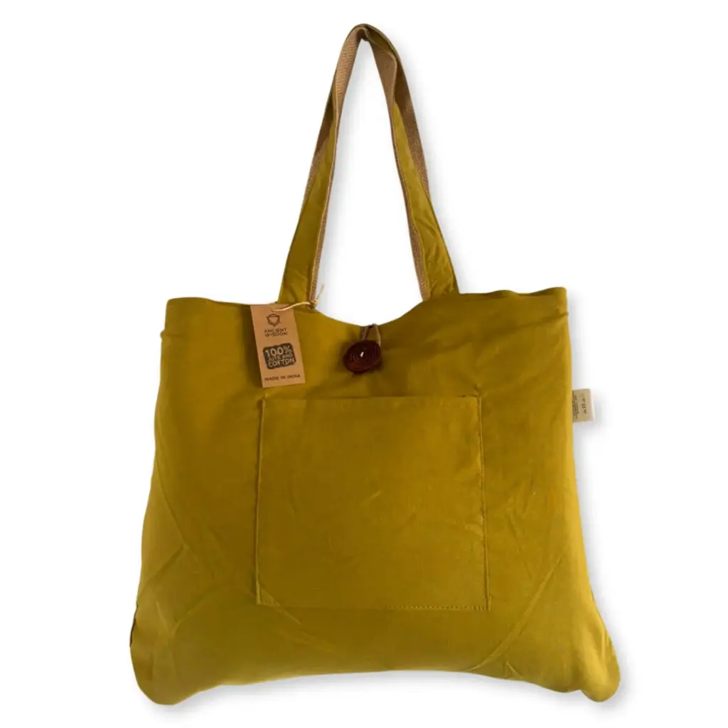 Jute & Cotton Reversible Big Bag – Pistachio | www.artisangoods.co.uk