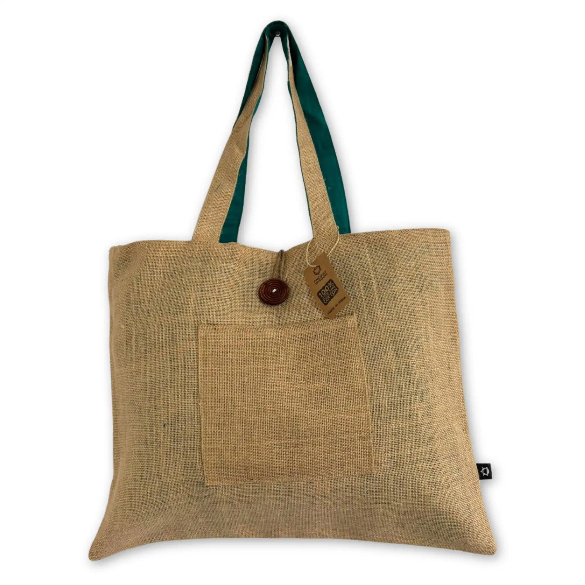 Jute & Cotton Reversible Big Bag – Teal | www.artisangoods.co.uk 3 Jute & Cotton Reversible Big Bag – Teal | www.artisangoods.co.uk 2