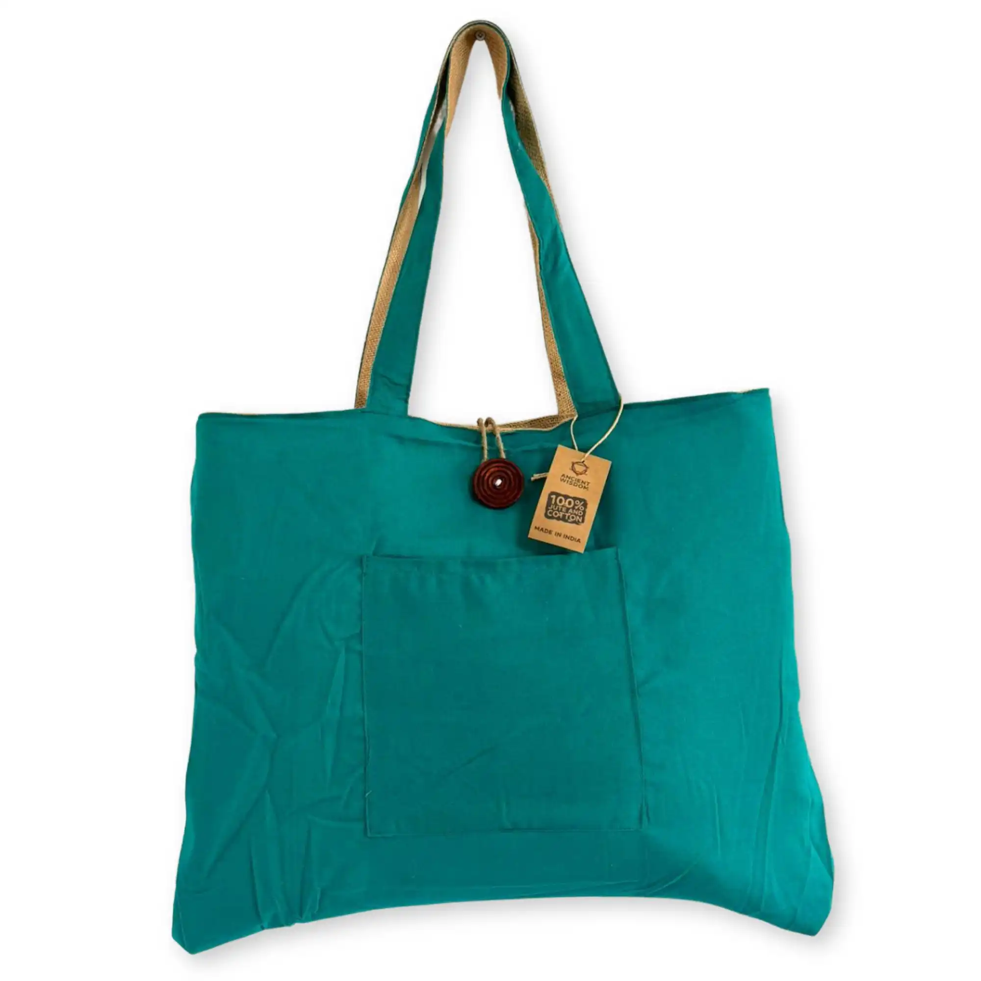 Jute & Cotton Reversible Big Bag – Teal | www.artisangoods.co.uk 2 Jute & Cotton Reversible Big Bag – Teal | www.artisangoods.co.uk 1