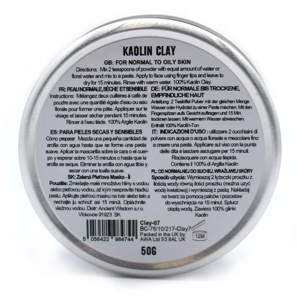 Kaolin Clay 50g | www.artisangoods.co.uk 3 Kaolin Clay 50g | www.artisangoods.co.uk 3