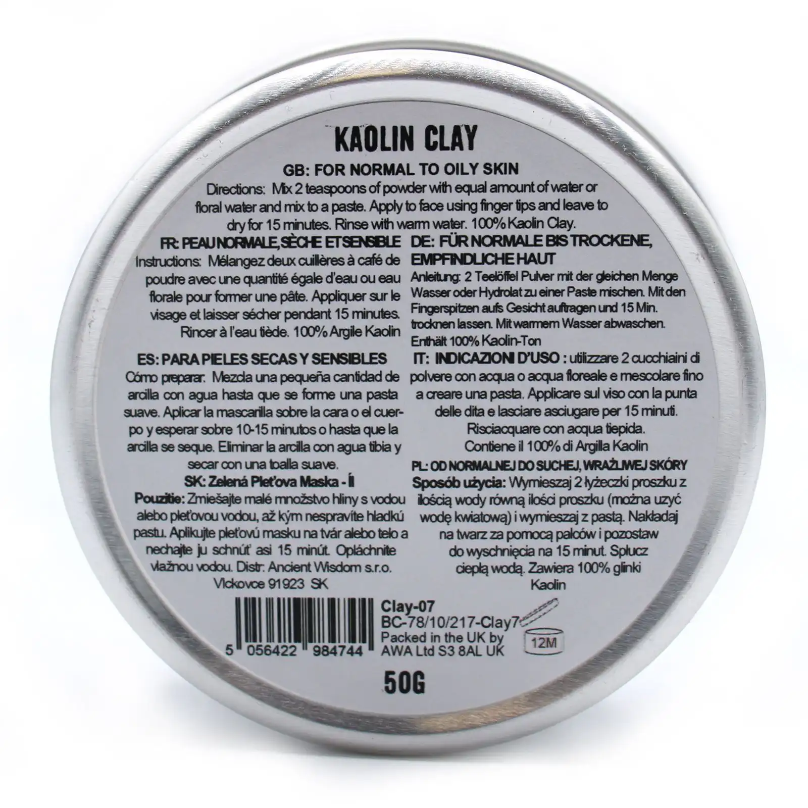 Kaolin Clay 50g | www.artisangoods.co.uk 4 Kaolin Clay 50g | www.artisangoods.co.uk 3