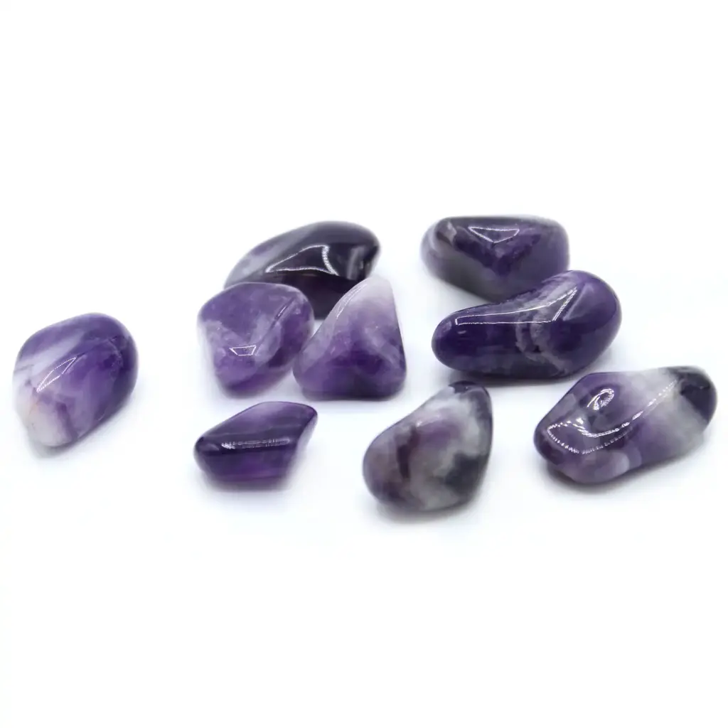 L Tumble Stones – Amethyst Banded | www.artisangoods.co.uk L Tumble Stones – Amethyst Banded | www.artisangoods.co.uk