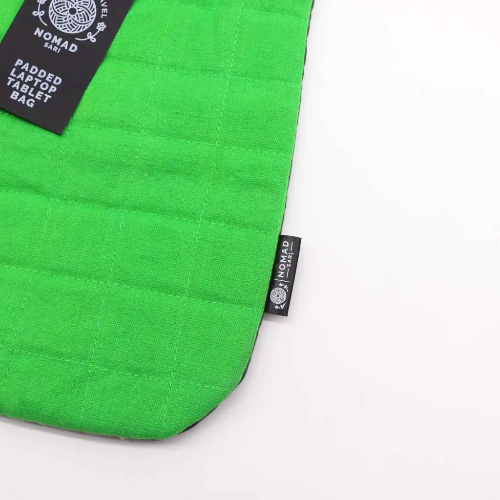 Laptop Padded Pouch – Frog Green – 14oz Stonewash | www.artisangoods.co.uk 2